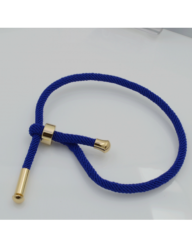 Base bracciale in corda regolabile blu 3mm 1pz