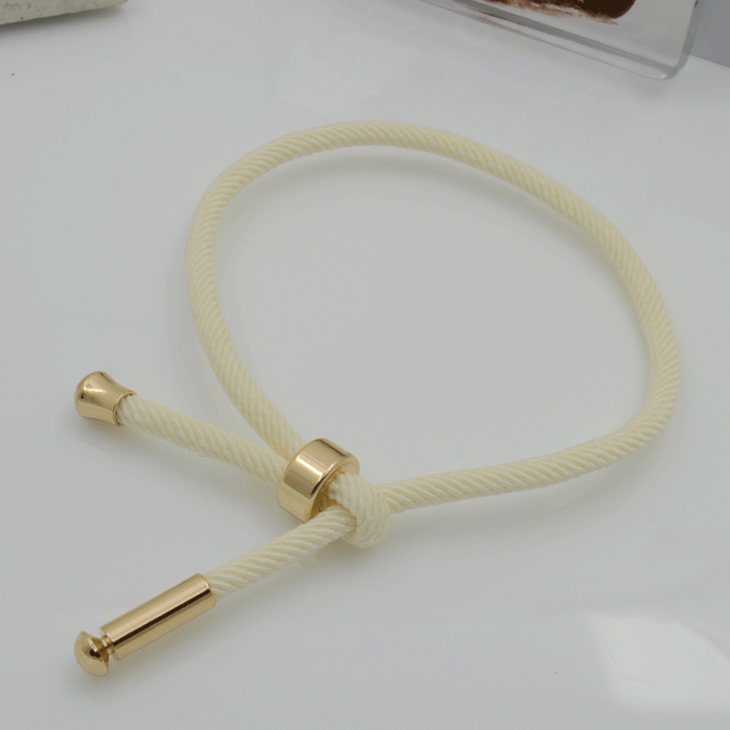 Base bracciale in corda regolabile panna 3mm 1pz