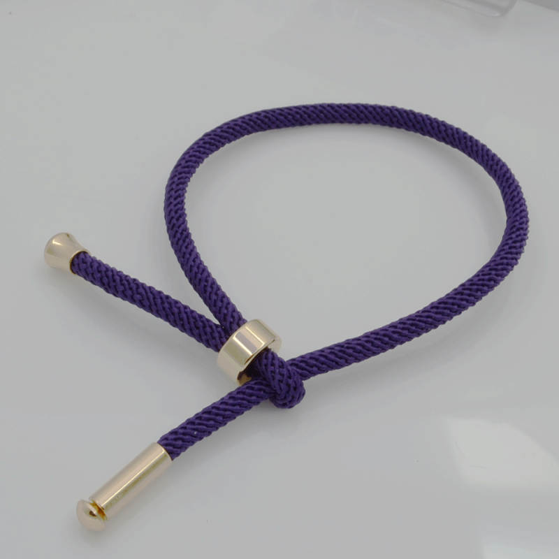 Base bracciale in corda regolabile viola scuro 3mm 1pz