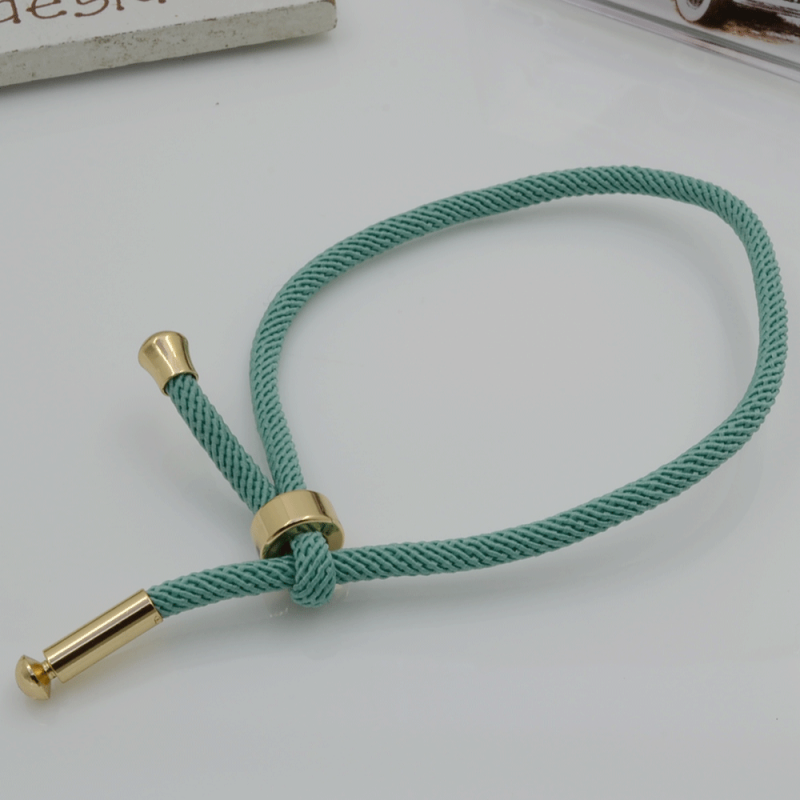Base bracciale in corda regolabile tiffany scuro 3mm 1pz