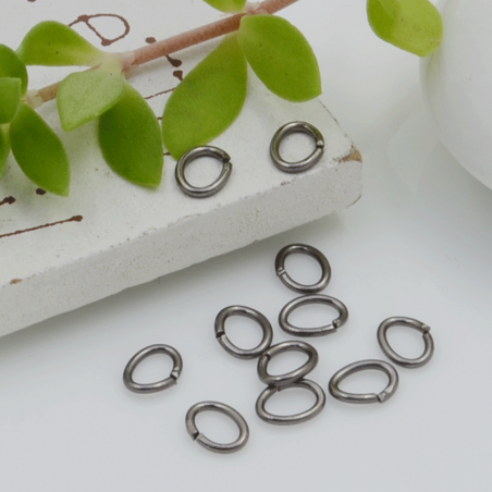  Anellini ovale aperti in ottone filo 0.6 mm dimensione 4 x 5 mm 60 pz fai da te  