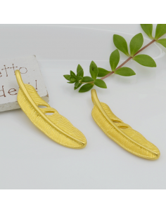 Ciondolo piuma in zama 12 x 53 mm 1pz Gioie d'Oriente 2