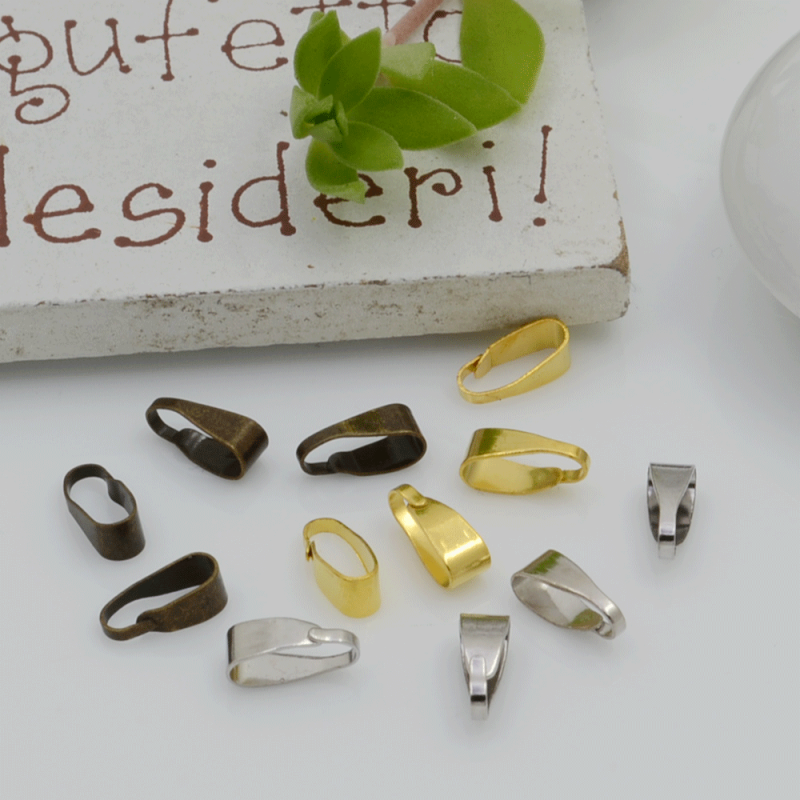GANCI PER PENDENTE porta ciondolo 8 x 3.5 mm 4 PZ fai da te per le tue creazioni