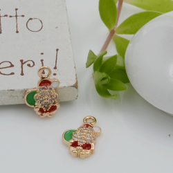 Ciondolo Babbo Natale in ottone 13x8mm 1pz Gioie d'Oriente