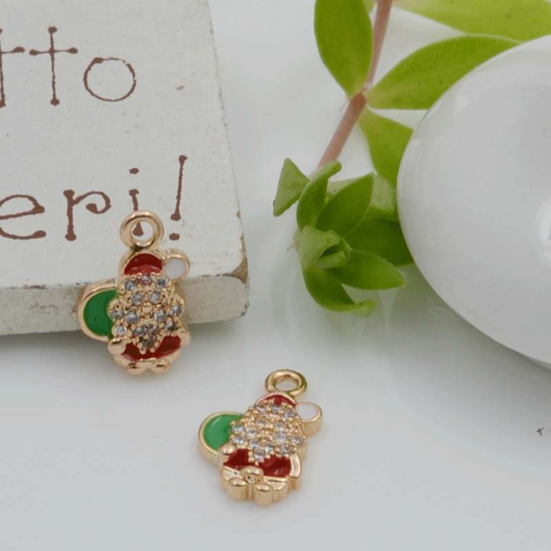Ciondolo in ottone con Babbo Natale 13x8mm 1pz|GDO