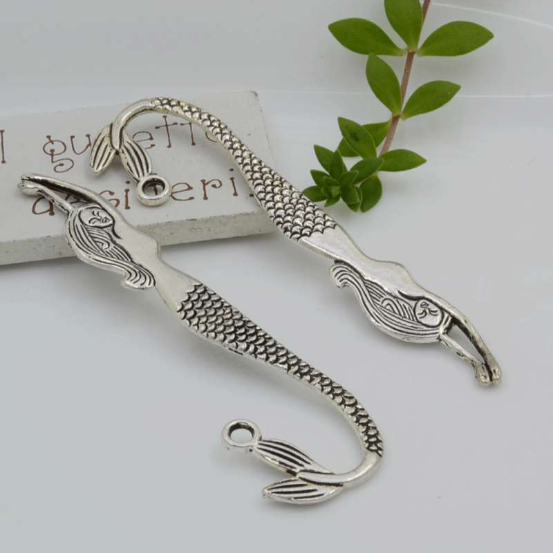 Segnalibri 2 pezzi in metallo a forma di sirenetta 81.5 x 23 mm per un'idea regalo da personalizzare