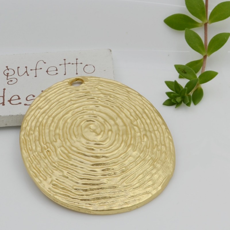 ciondolo ovale con fantasia in zama 59 x 48 mm 1 pz fai da te