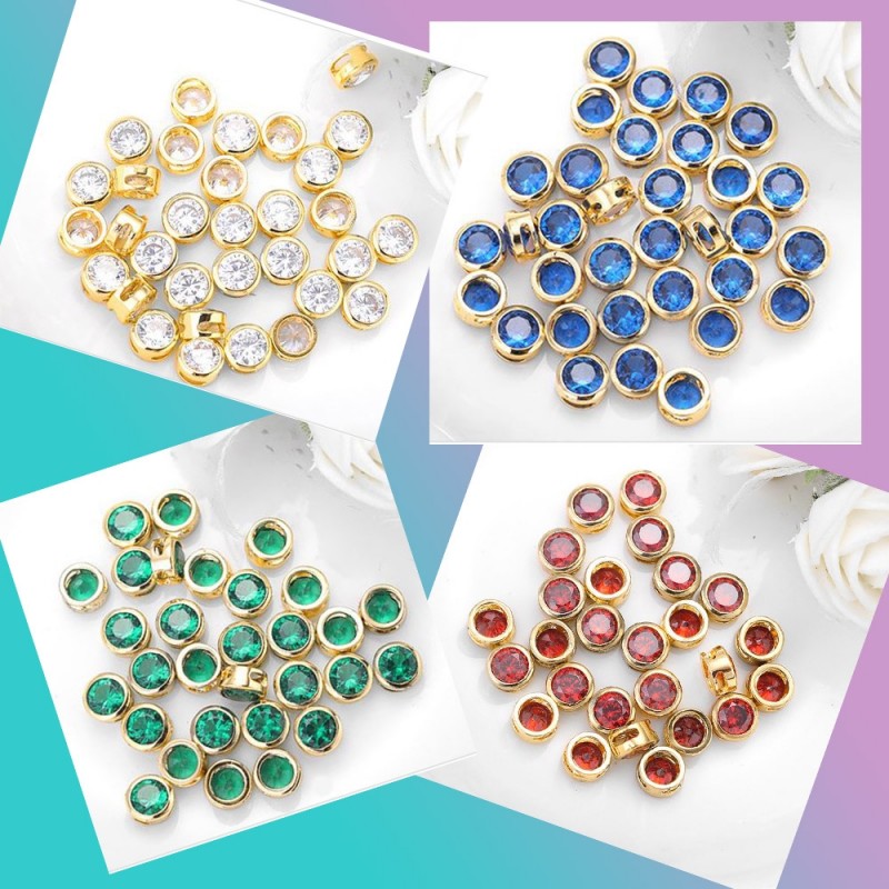 ciondolino punto luce in zirconi  1 pz varia colori e misure  PER BRACCIALE E COLLANA per fai da te 