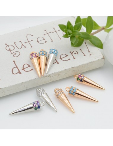ciondoli a punta con zirconi strass 15 x 4 mm in rame per le tue creazioni
