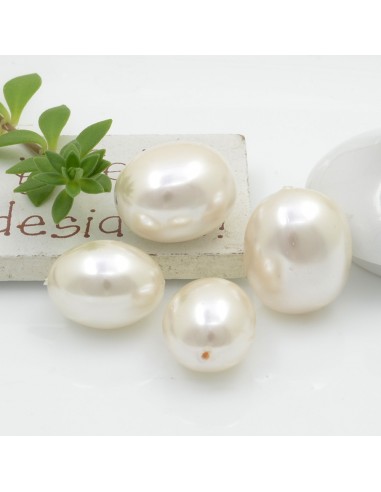 Perle di madreperla ovale lisce 14x12mm per creazioni fai da te |GDO