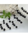 Catena rosario di cristalli colore nero da 3mm concatenati con filo argento in ottone 50cm | GDO