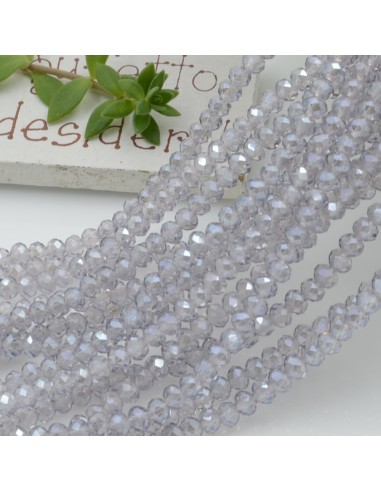 Filo cristallo Rondelle carta da zucchero 2.5 x 3.5 mm briolette 125 a 145pz per le tue creazioni n 79 GDO