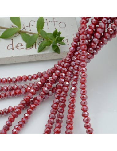 Filo cristallo Rondelle rosso AB 2.5 x 3.5 mm briolette 125 a 145pz per le tue creazioni GDO
