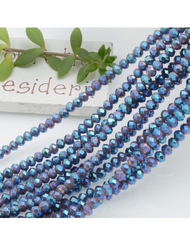 Filo cristallo Rondelle metallic 2.5 x 3.5 mm briolette 125 a 145pz per le tue creazioni GDO