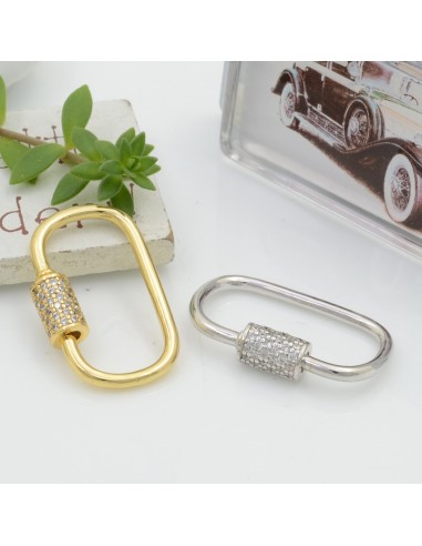 Chiusure a vite con zirconi per collane e bracciali 17 X 28 mm per le tuo creazione
