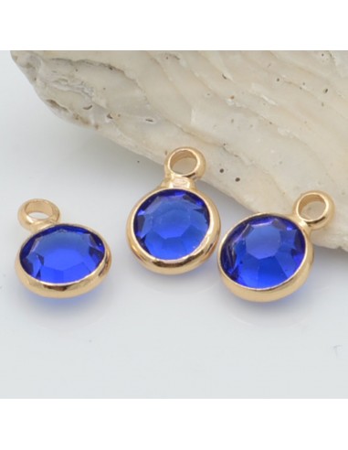 Mini Charms di Cristalli in Vari Colori con Base Oro 6mm 2pz | GDO