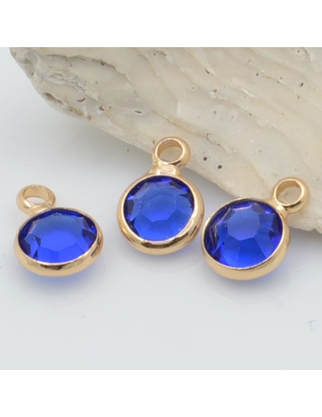 Mini Charms di Cristalli in Vari Colori con Base Oro 6mm 2pz | GDO
