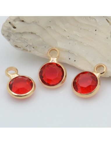 Mini Charms di Cristalli in Vari Colori con Base Oro 6mm 2pz | GDO