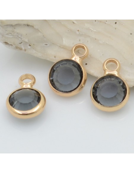 Mini Charms di Cristalli in Vari Colori con Base Oro 6mm 2pz | GDO