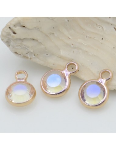 Mini Charms di Cristalli in Vari Colori con Base Oro 6mm 2pz | GDO