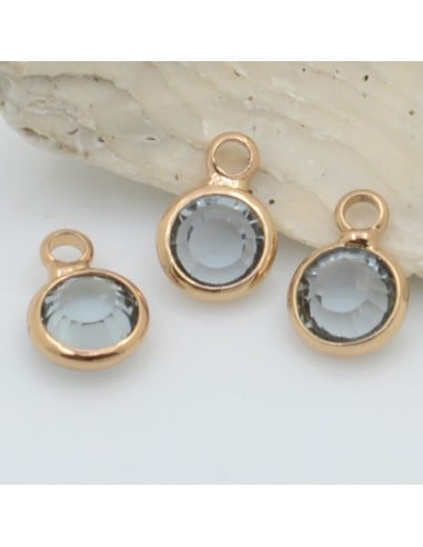 Mini Charms di Cristalli in Vari Colori con Base Oro 6mm 2pz | GDO