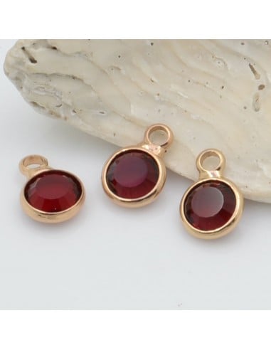 Mini Charms di Cristalli in Vari Colori con Base Oro 6mm 2pz | GDO