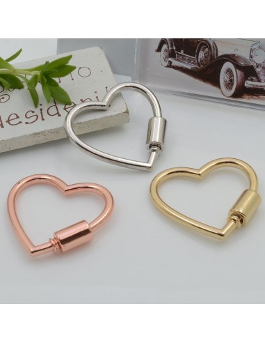 Chiusura a vite a forma di cuore in ottone 30 mm 1 pz per collane e bracciali per le tue creazioni!!!