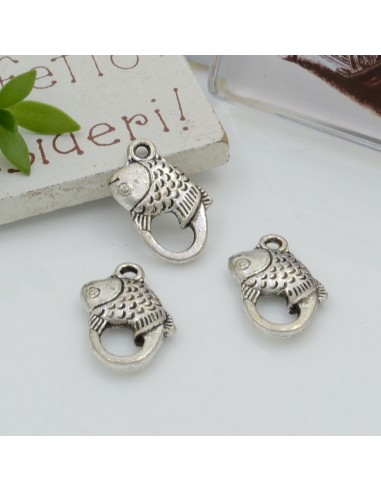 Ciondoli Charms pendente a forma di pesce 19 x 11 mm 4pz per le tue creazioni!!!
