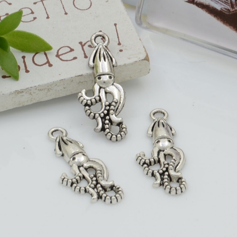 Ciondoli Charms pendente a forma di polipo 10 x 25 mm 10pz per le tue creazioni!!!