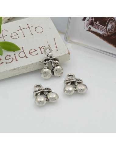 Ciondoli Charms pendente a forma di ciliegie 15 x 11 mm 6 pz per le tue creazioni!!!