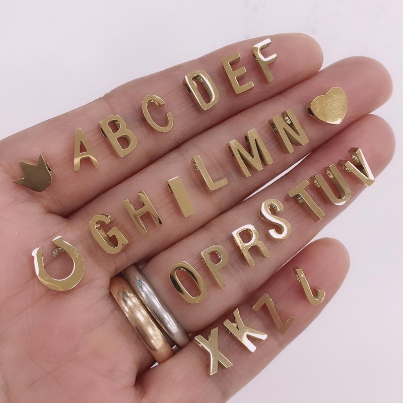 Distanziatore Lettera dell'Alfabeto in Acciaio Oro 8mm 1pz | GDO