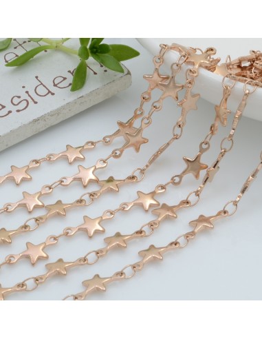 Catena in acciaio forma stelle 5 mm con anellini saldata 50 cm Inossidabile  per gioielli fai da te.