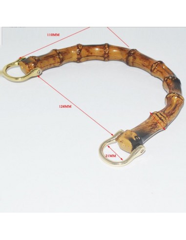 Manico per borse in resina forma bambù 12 x 15 cm con attacchi in metalli col oro fai da te
