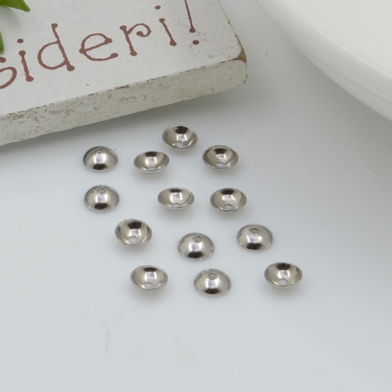 Copri perla perline lisci a coppetta varie misure in acciaio per le tue creazioni!!!