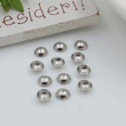 Copriperla lisci a coppetta acciaio inox variante in Acciaio - 4 mm / 18pz Gioie d'Oriente 2