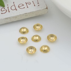 Coppette copri perla lisce in acciaio 4mm 5mm 10pz Gioie d'Oriente