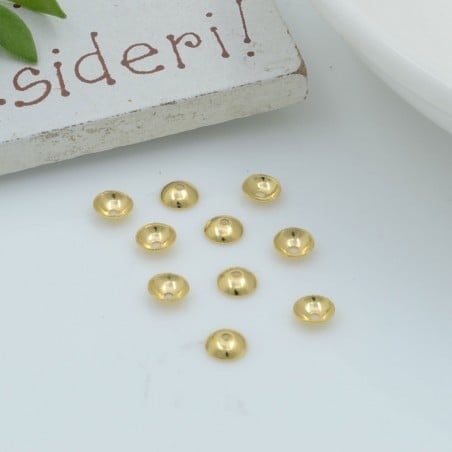 Coppette copri perla lisce in acciaio 4mm 5mm 10pz Gioie d'Oriente