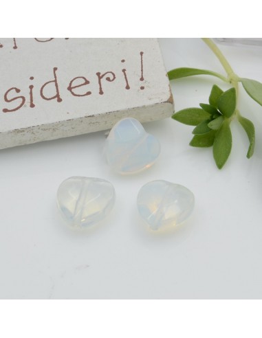 Pietre dure a forma di cuore opale sfaccettata 10 mm 2 pz per orecchini bracciali collana per le tue creazioni!!!