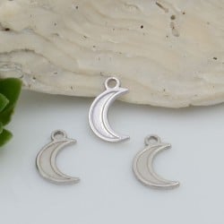 Ciondolo luna in argento 925 rodiato 8.5 x 5 mm 1pz Gioie d'Oriente 2
