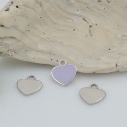 Ciondolo cuore in argento 925 rodiato 6 mm 1pz Gioie d'Oriente 2