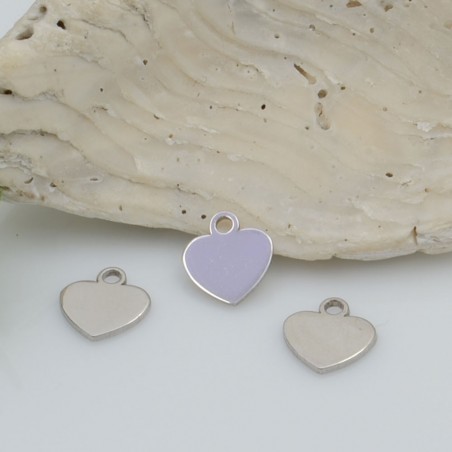 Ciondolo cuore in argento 925 rodiato 6 mm 1pz Gioie d'Oriente