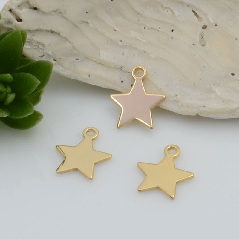 Ciondolo stellina in argento 925 rodiato 8 x 7 mm 1pz Gioie d'Oriente