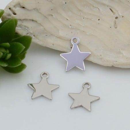 Ciondolo stellina in argento 925 rodiato 8 x 7 mm 1pz Gioie d'Oriente