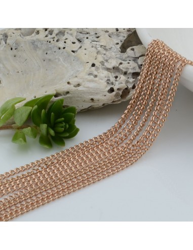 Catena grumetta in acciaio oro rosa 1mt misure assortite | GDO