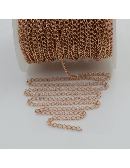 Catena grumetta in acciaio vari colori 3 mm 1 mt per bigiotteria orecchini collane e bracciali fai da te