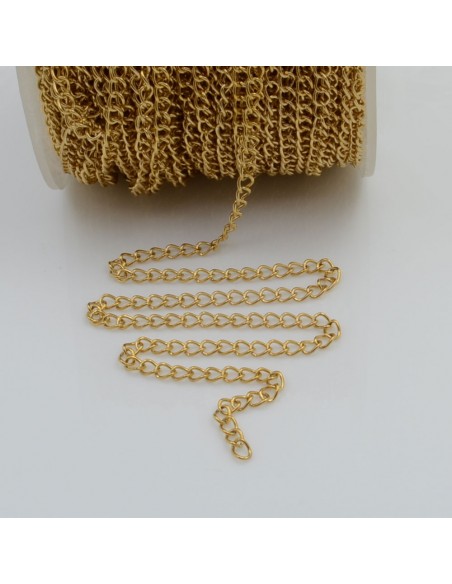Catena grumetta in acciaio vari colori 3 mm 1 mt per bigiotteria orecchini collane e bracciali fai da te