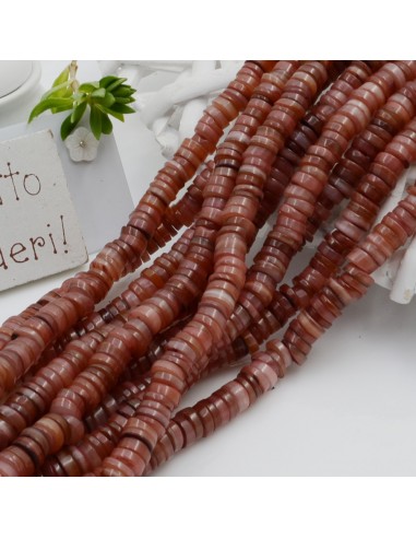 perle rondella in madreperla col Castagno scuro liscio 6 mm 40 cm per i tuoi  gioielli