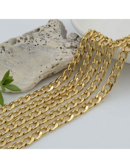 Catena grumetta piatta in acciaio varie misure per bigiotteria 50 cm orecchini collane e bracciali fai da te