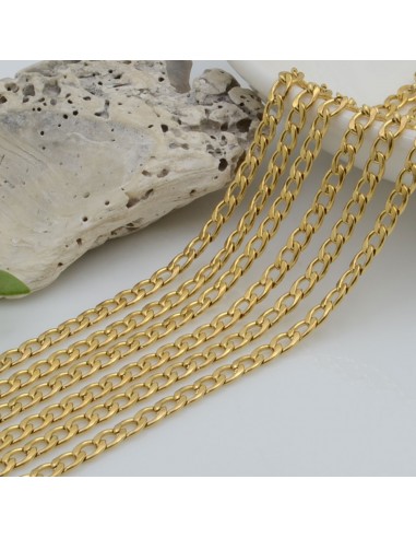 Catena grumetta piatta in acciaio varie misure per bigiotteria 50 cm orecchini collane e bracciali fai da te