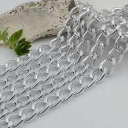 Catena grumetta rotonda in alluminio 10 x 14 mm spessore filo 3mm 1 mt Gioie d'Oriente 2
